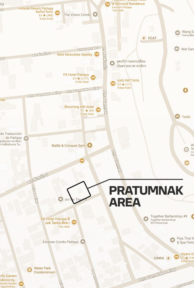 แผนที่ทำเลโครงการ ย่านพระตำหนัก พัทยา